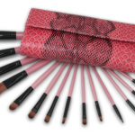 Beautiful 15PCS Makeup Brushes Tools Cosmetic Brush Set Eyebrow Comb with Roll up Snake Bag