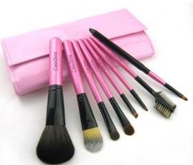 High Quality 8pcs animal clip-on cosmetic Pink Makeup brushes set 