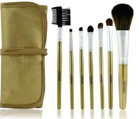 Good 7pcs/set Natural Makeup Brush Cosmetic Brushes Set Kit For Daily Beauty - Golden